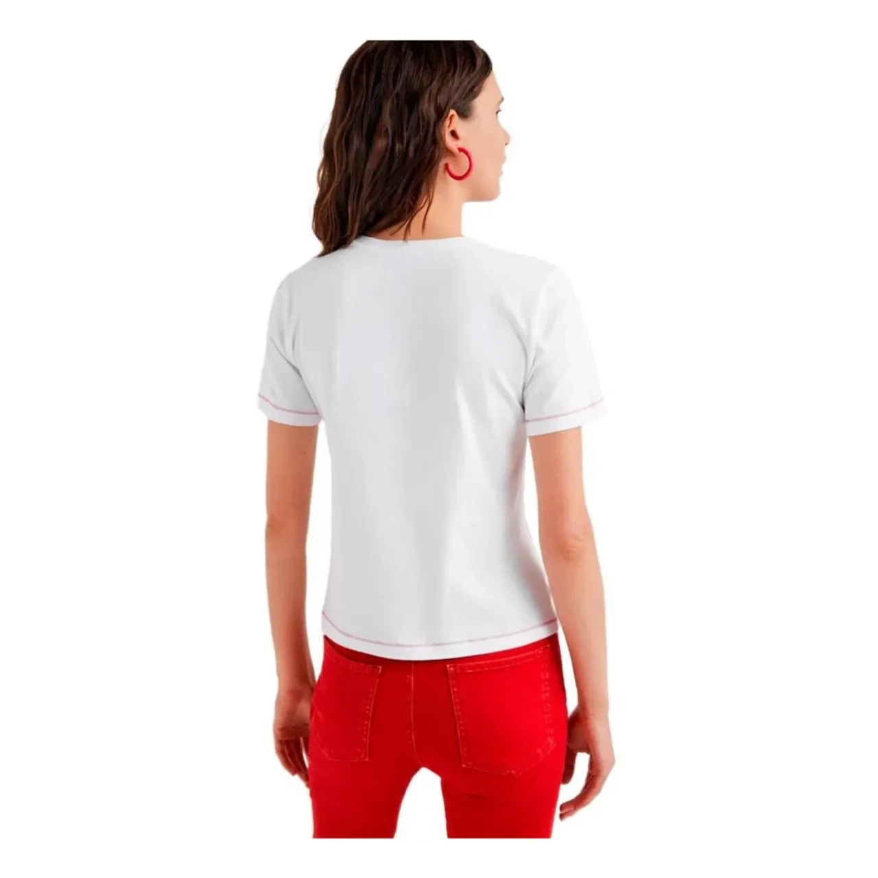 Bedrucktes Rundhals Damen T-Shirt Desigual