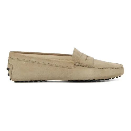 Beige Suede Moccasins Tod's