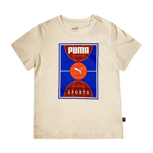 Beiges T-Shirt mit Farbdruck Puma