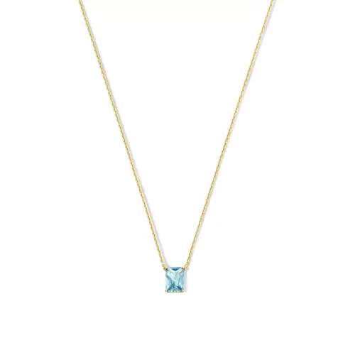 BELORO Halskette - Beloro Jewels La Milano Colori Aurora 375 Gold Ket - Gr. unisize - in Hellblau - für Damen