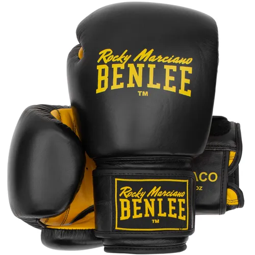 BENLEE Boxhandschuhe aus Leder Draco Black/Yellow 14 oz
