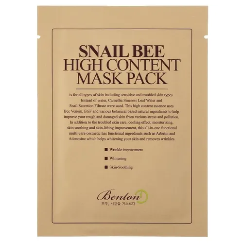 Benton - BENTON Snail Bee High Content Mask Pack Tuchmasken 20 g
