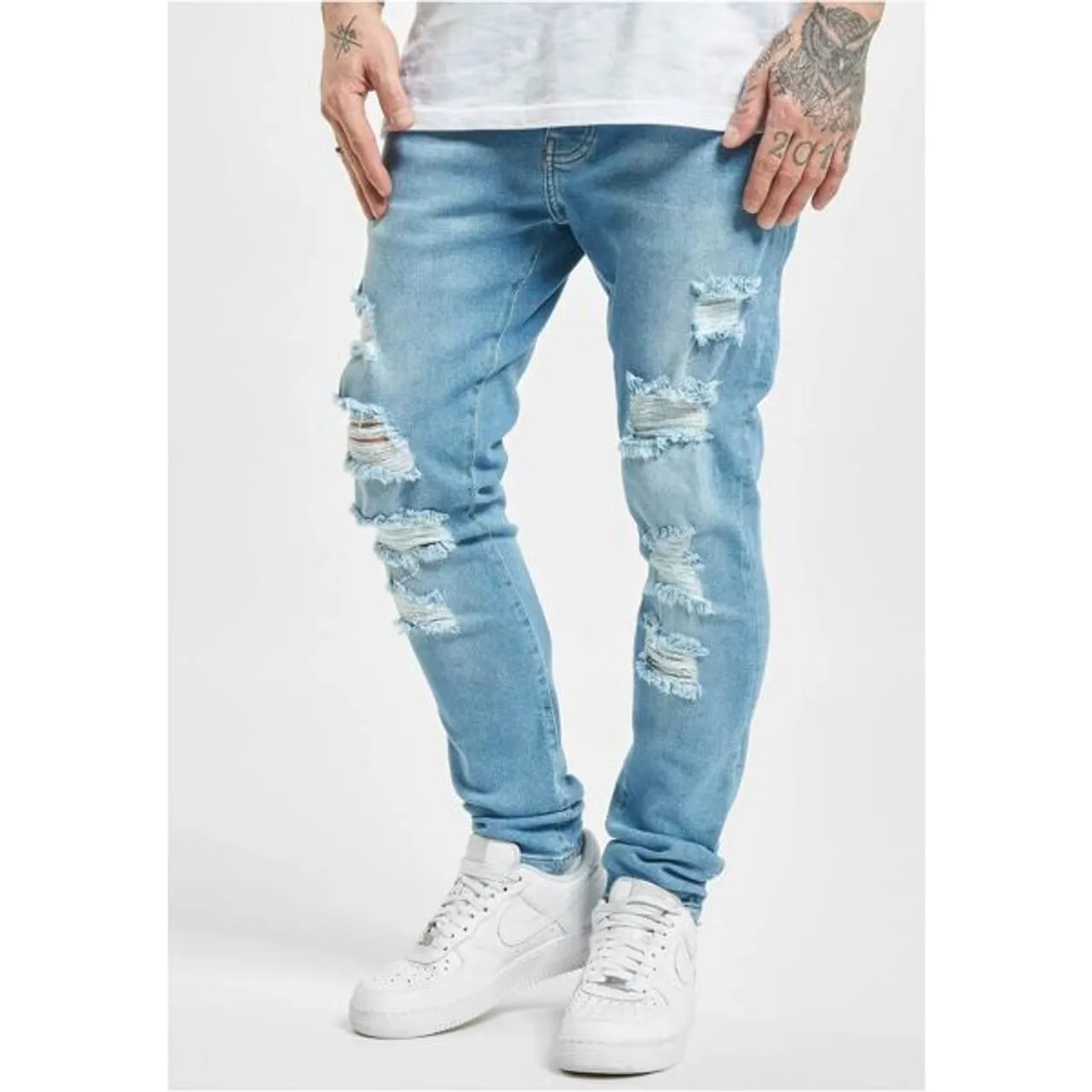 Bequeme Jeans 2Y PREMIUM "Herren Slim Fit Jeans" Gr. 32, Normalgrößen, blau (blue) Herren Jeans