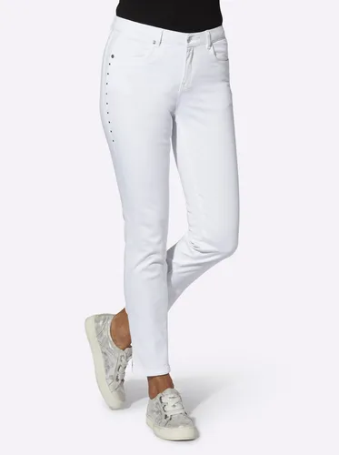 Bequeme Jeans AMBRIA Gr. 40, Normalgrößen, weiß Damen Jeans