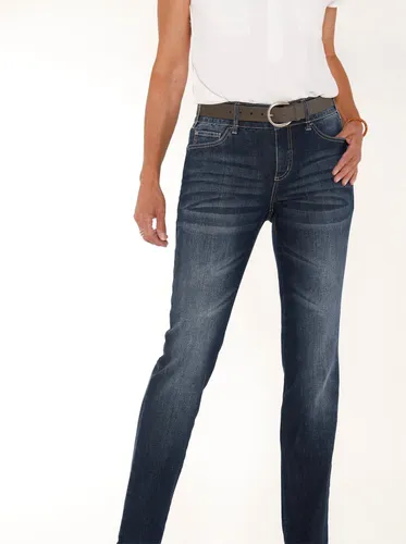 Bequeme Jeans CASUAL LOOKS Gr. 20, Kurzgrößen, blau (dark blue) Damen Jeans
