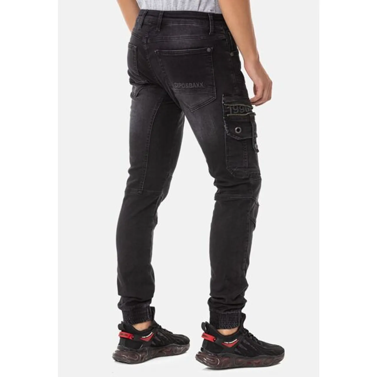 Bequeme Jeans CIPO & BAXX Gr. 29, Länge 34, schwarz Herren Jeans