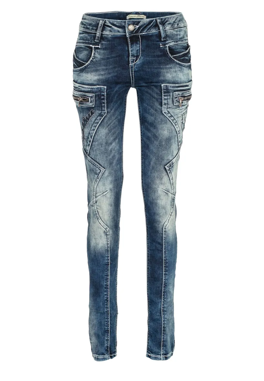 Bequeme Jeans CIPO & BAXX Gr. 31, Länge 32, blau Damen Jeans