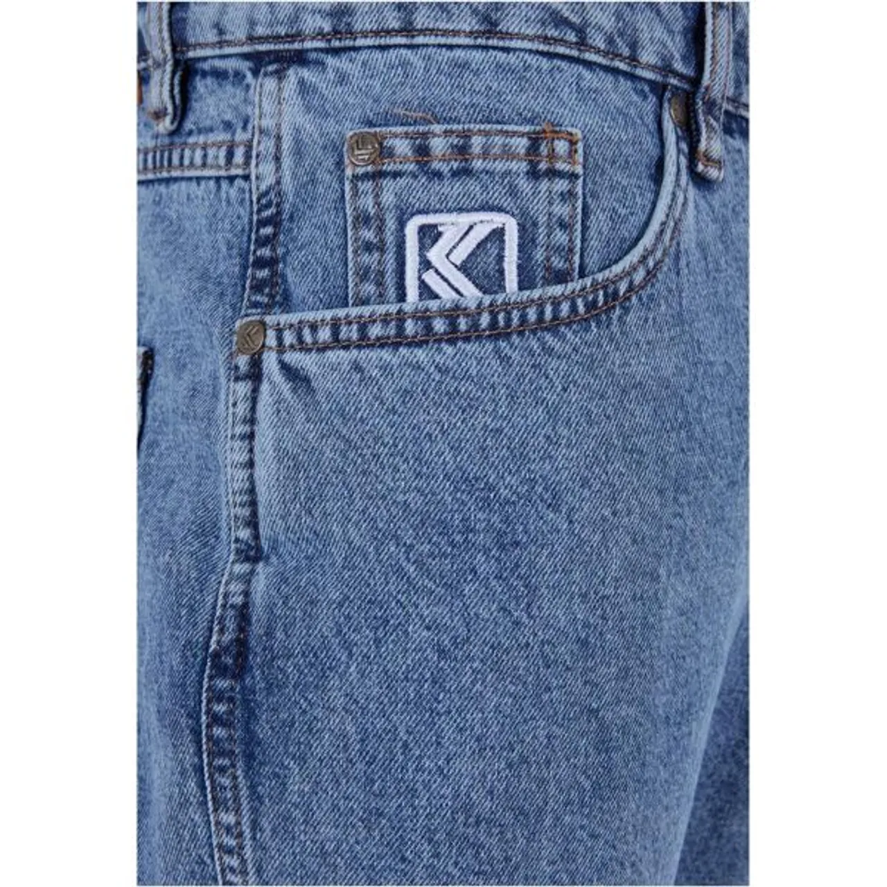 Bequeme Jeans KARL KANI "Karl Kani Herren" Gr. 32, Normalgrößen, vintage mid blue Herren Jeans