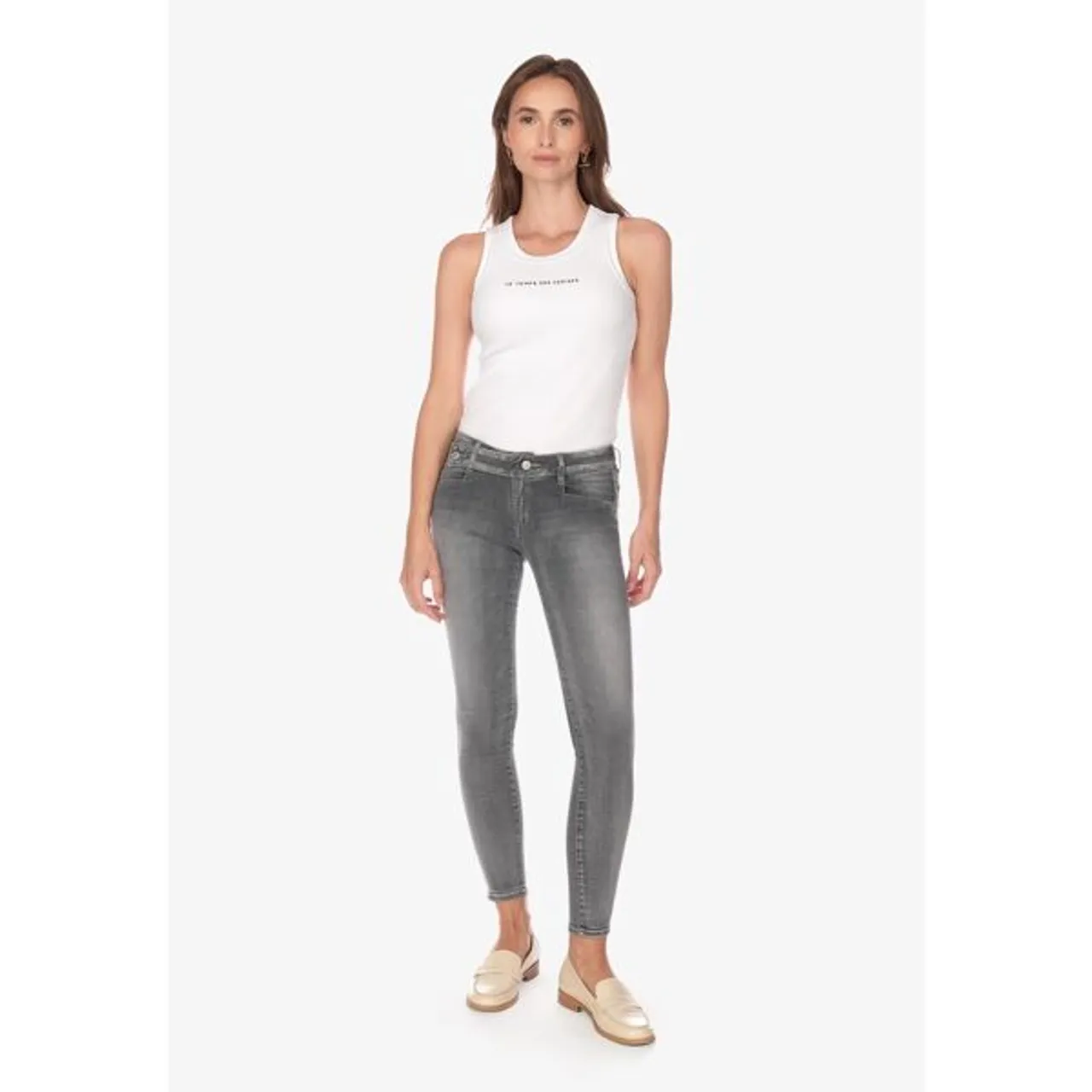Bequeme Jeans LE TEMPS DES CERISES "PULPC" Gr. 31, US-Größen, grau Damen Jeans