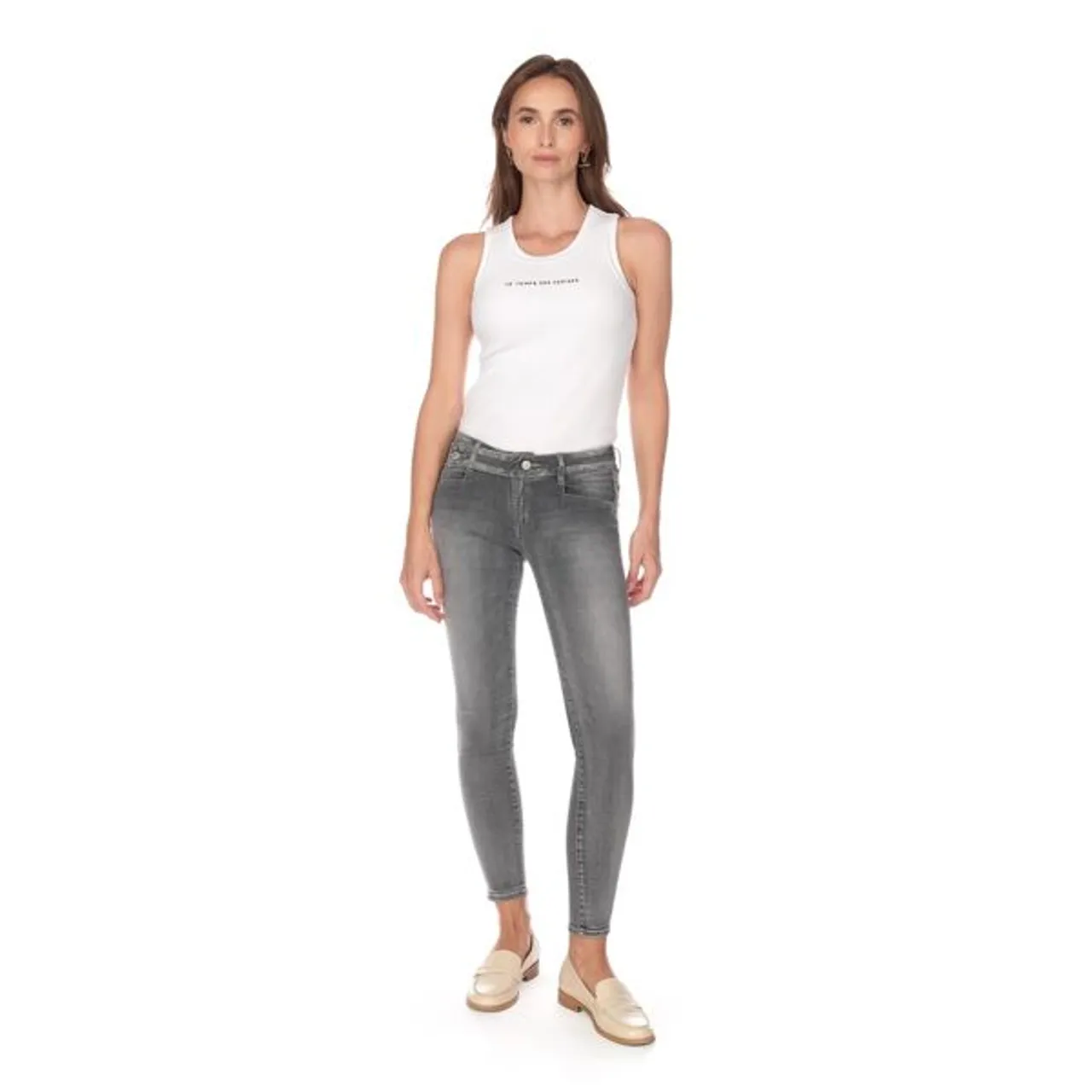 Bequeme Jeans LE TEMPS DES CERISES "PULPC" Gr. 31, US-Größen, grau Damen Jeans