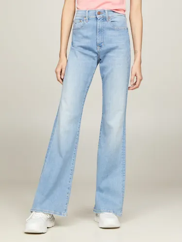 Bequeme Jeans TOMMY JEANS "Sylvia" Gr. 28, Länge 32, blau (light denim3) Damen Jeans High-Waist-Jeans