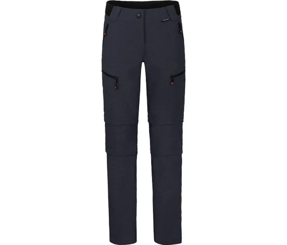 Bergson Zip-off-Hose PORI Doppel Zipp-Off mit T-ZIPP Damen Wanderhose, robust elastisch, Kurzgrößen, Nacht blau
