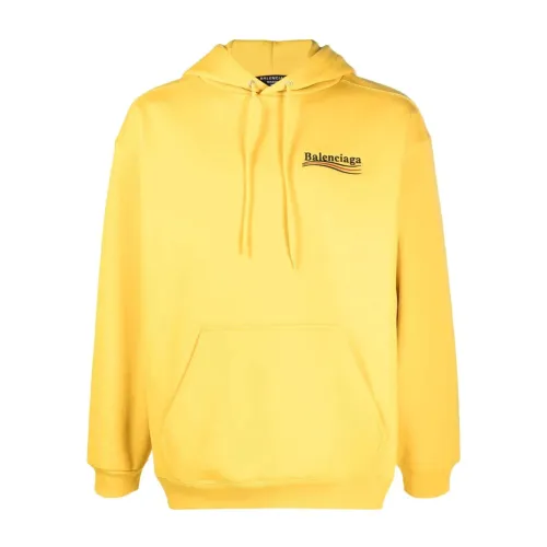 Bestickter Logo-Hoodie - Gelb Oversize Balenciaga