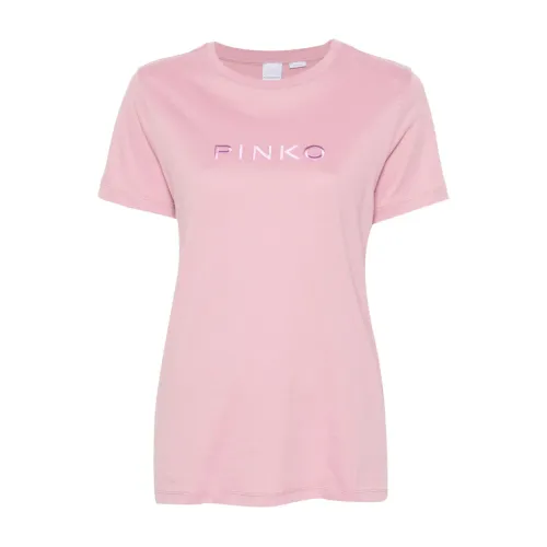 Besticktes Logo Rosa T-Shirts und Polos Pinko