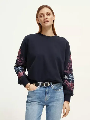 Besticktes Sweatshirt mit Rundhalsausschnitt - Größe M - Multicolor - Frau - Sweatshirthirt - Scotch & Soda