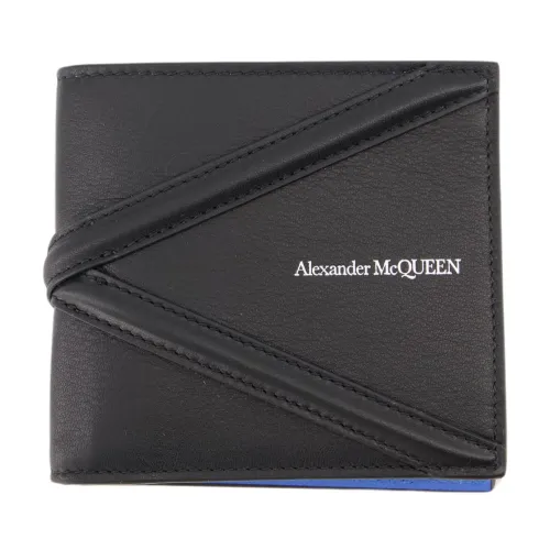 Bicolor Leder Geldbörse mit Klappverschluss Alexander McQueen