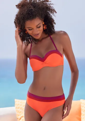 Bikini-Hose S.OLIVER "Yella" Gr. 34, N-Gr, bunt (orange, berry) Damen Badehosen Ocean Blue