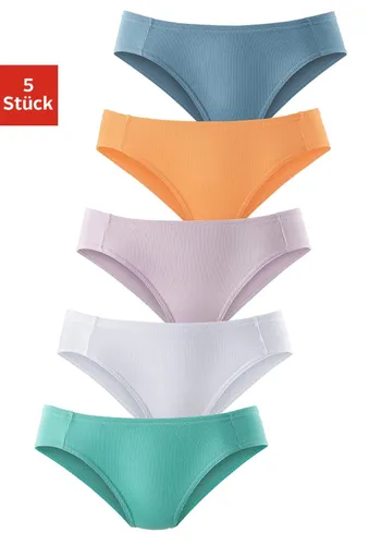 Bikinislip PETITE FLEUR Gr. 36, 5 St., bunt (mint, weiß, flieder, apricot, hellblau) Damen Unterhosen Bikini Slips