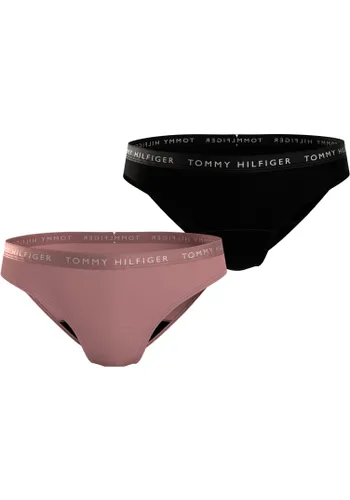 Bikinislip TOMMY HILFIGER UNDERWEAR "2P BIKINI" Gr. M (38), 2 St., rosa (teaberry blossom, black) Damen Unterhosen Bikini Slips
