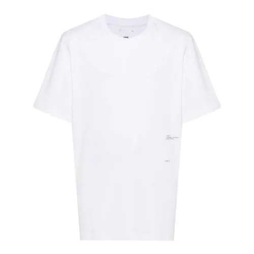 Bio-Baumwoll-Weißes T-Shirt mit Grafikdruck Oamc