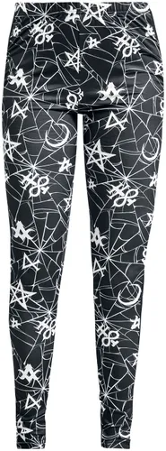 Black Blood by Gothicana Leggings With Spiderweb And Occult Ornaments Leggings schwarz in L