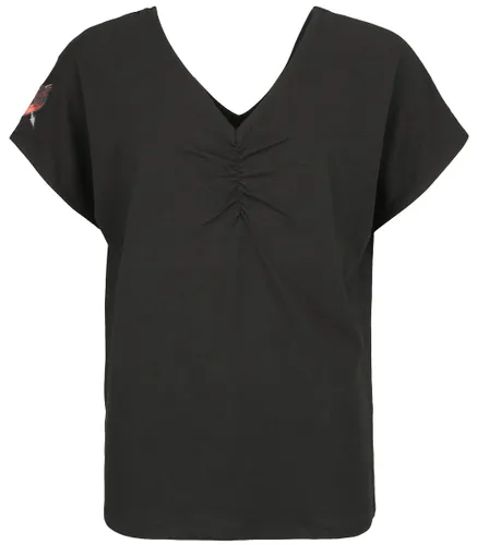 Black Premium by EMP T-Shirt with Shirred V-Neck T-Shirt schwarz in L