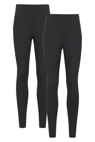 Blackout Damen-Leggings mit hohem Bund, Mehrfachpackung - Schwarz