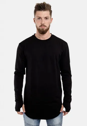 Blackskies T-Shirt Round Langarm Longshirt T-Shirt Schwarz Medium
