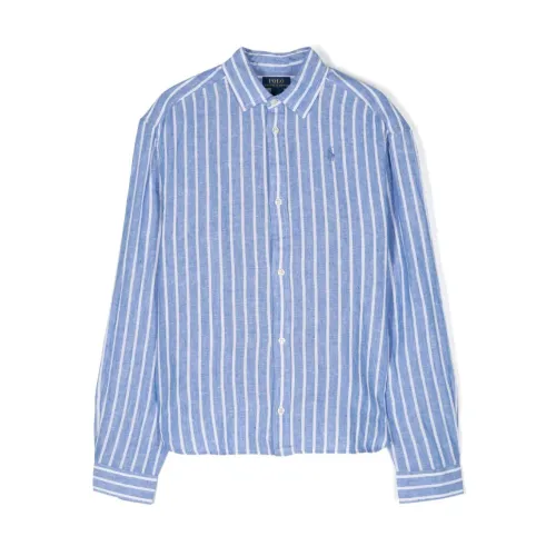 Blau Weiß Gestreiftes Hemd Ralph Lauren