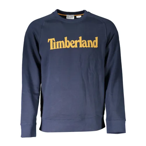 Blaue Baumwollpullover mit Logo-Print Timberland