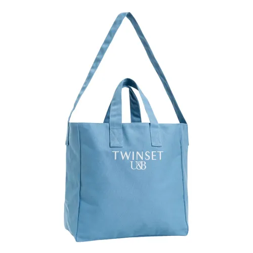 Blaue Canvas Shopper Tasche Twinset