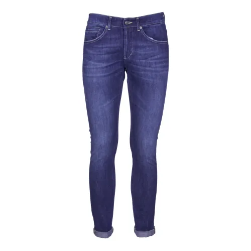 Blaue Denim-Jeans mit Logodetail,Slim-fit Jeans Dondup