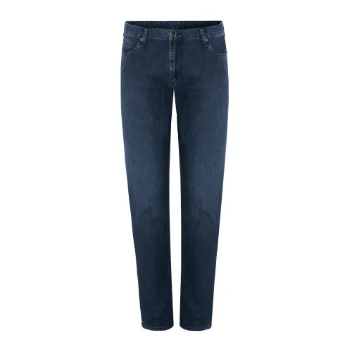 Blaue Gewaschene Denim Jeans Emporio Armani
