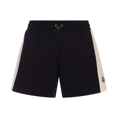 Blaue Jersey-Shorts mit Logo-Patch Moncler