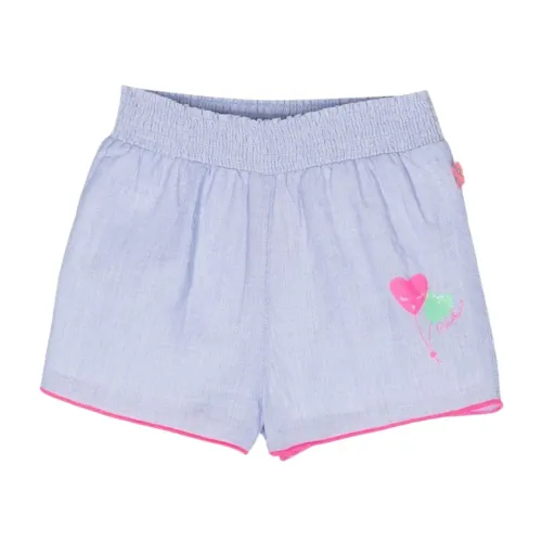 Blaue Kinder-Shorts mit Herzdruck Billieblush