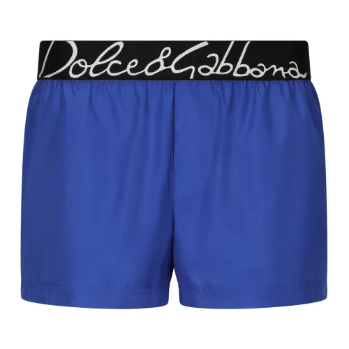 Blaue Meer Kleidung mit Logo Dolce & Gabbana