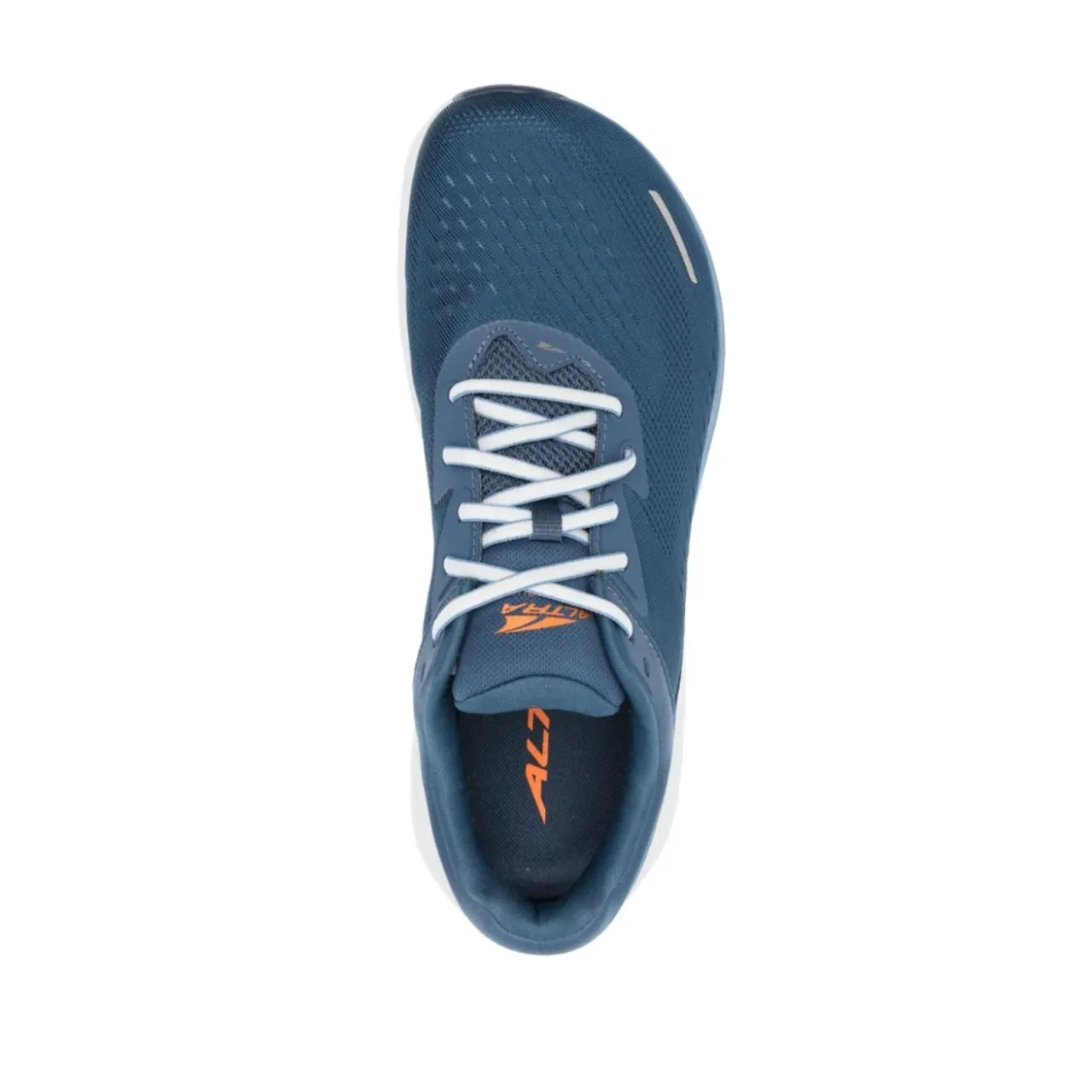 Blaue Mesh-Sneaker mit orangefarbenen Akzenten Altra