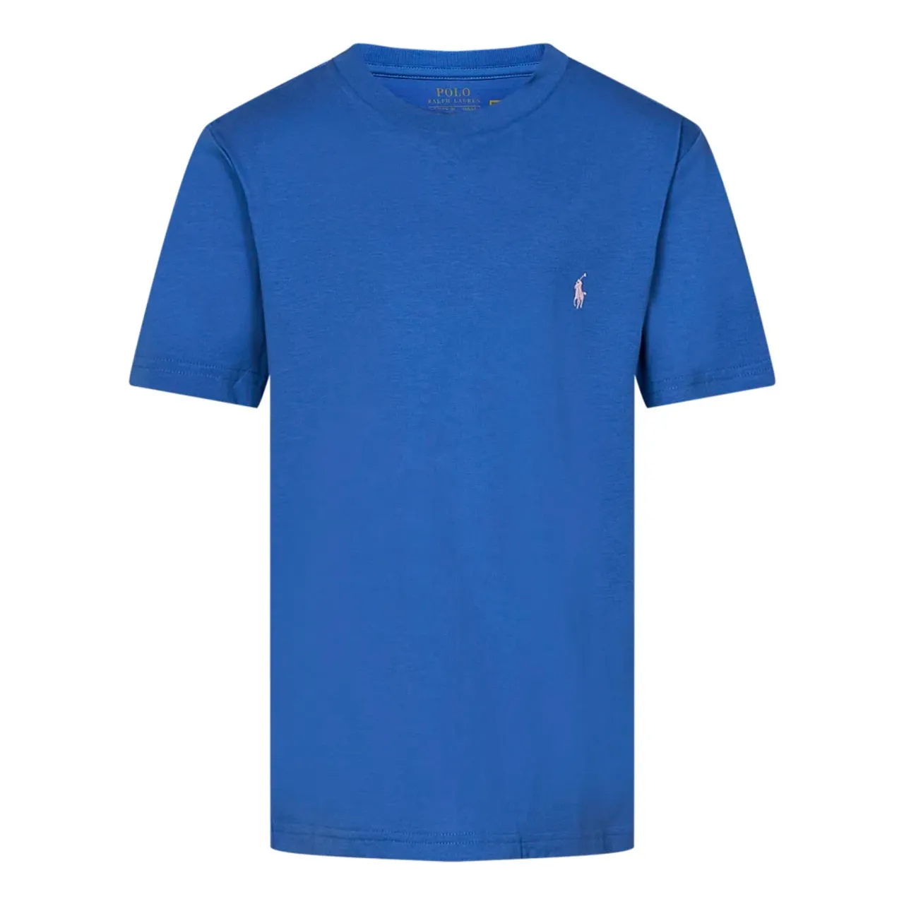 Blaue T-Shirts und Polos mit geripptem Rundhalsausschnitt und Pony-Stickerei Polo Ralph Lauren