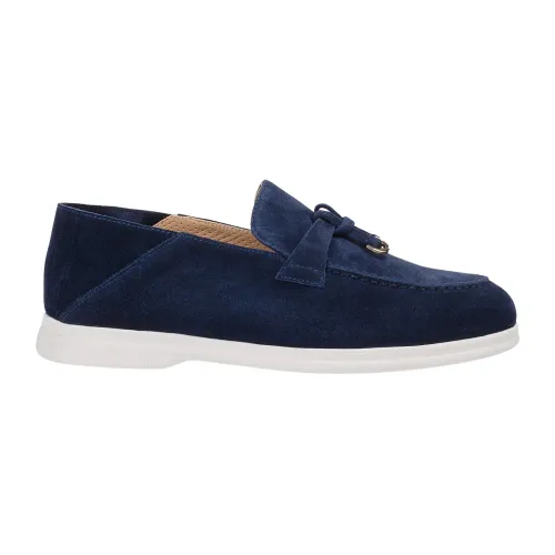 Blaue Wildleder Loafers mit Charms Doucal's