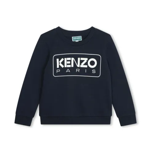 Blauer Pullover mit Logo-Print Kenzo