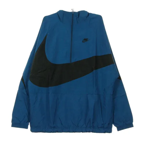 Blauer Windbreaker Half-Zip Jacke Nike