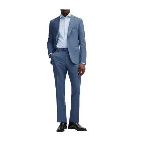 Blauer Woll-Slim-Fit-Anzug Hugo Boss