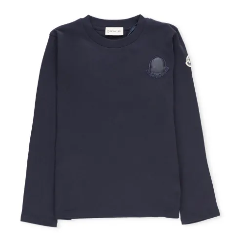 Blaues Baumwoll-T-Shirt für Jungen Moncler