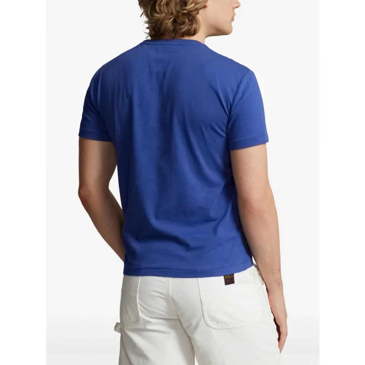 Blaues Crewneck T-Shirt mit gesticktem Pony Polo Ralph Lauren
