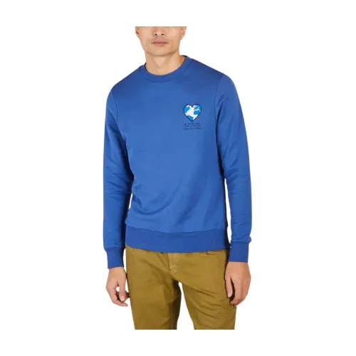Blaues Earth Bio-Baumwoll-Sweatshirt Jagvi. Rive Gauche