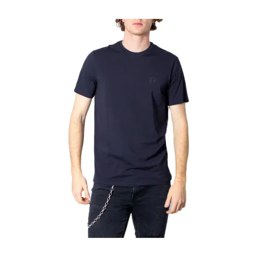 Blaues Herren T-Shirt mit Rundhalsausschnitt Armani Exchange