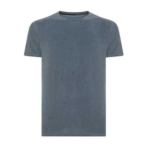 Blaues Kurzarm-Logo-T-Shirt RRD