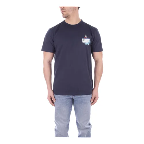 Blaues Logo Front T-Shirt Woolrich