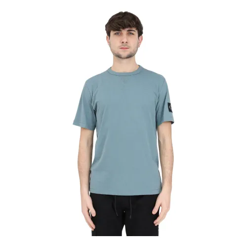 Blaues Patch Logo T-Shirt für Herren Calvin Klein Jeans