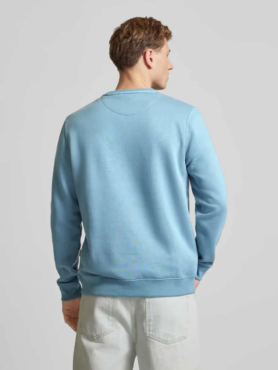 Blend Sweatshirt mit Label-Print in Hellblau